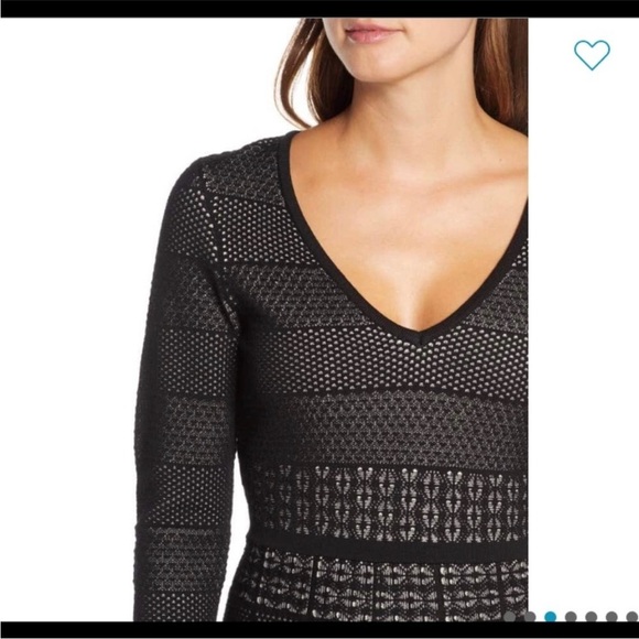 Gal Meets Glam Black Heidi Sweater Knit Long Sleeve Midi Dress Medium - Picture 2 of 12